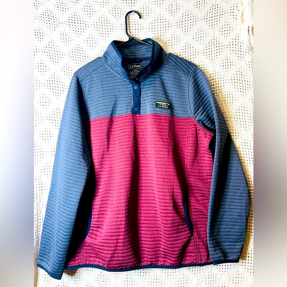 L.L Bean Large quarter button up pullover